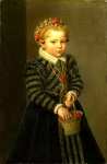 Netherlandish - A Little Girl with a Basket of Cherries